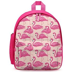 Roze Flamingo's Rugzak Gedrukt Laptop Rugzak Schoudertas Causale Reizen Dagrugzak voor Mannen Vrouwen Roze Stijl
