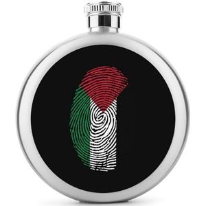 Vlag van Palestina vinger roestvrij staal wijnfles voor mannen vrouwen fles draagbare drank fles voor bruiloft reizen