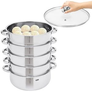 Roestvrij stalen kookgerei 27 cm/11 in 2 lagen stoompan pan kooktoestel dubbele ketel soep stomen voor koken en eten stoom op gas, elektrisch, grillfornuis