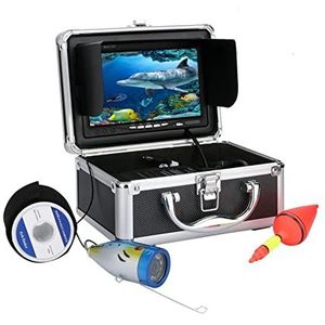 Onderwaterviscamera, 2 0m / 30m / 50m 100 0TVL Onderwater vissen Video Camerakit 12 PCS LED Lichten met 7 ""inch kleurenmonitor(SYF001M-20M)