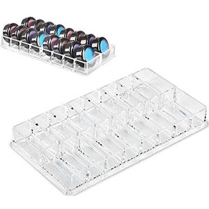 Cosmetische opbergorganisator 16 raster transparant acryl grotere compacte cosmetische kracht wenkbrauwpoeder opbergdoos houder organisator container