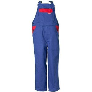 Maat 110/116 kinderen Planam junior tuinbroek BW korenblauw rood model 0164