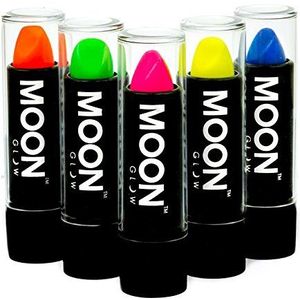 Moon Glow - Neon UV Lippenstift - Lipstick in neonkleur glanzend - gloeit onder UV, groen, 4,5 g (1 stuk)