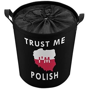 Trust Me I'm Polish Wasmand, opvouwbare wasmand opbergmanden met handgrepen voor slaapkamer badkamer