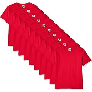 Fruit of the Loom Jongens T-shirt (verpakking van 10 stuks), Rood (Red 41), 7-8 Jaar