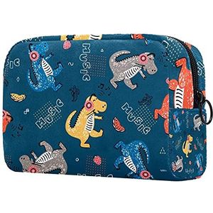 Schattige Corgi Hond Op Licht Oranje Make-up Tassen Draagbare Tote Cosmetica Tas Reizen Cosmetische Organizer Toilettas Make-up Cases voor Vrouwen, Multi kleuren 04, 18.5x7.5x13cm/7.3x3x5.1in,