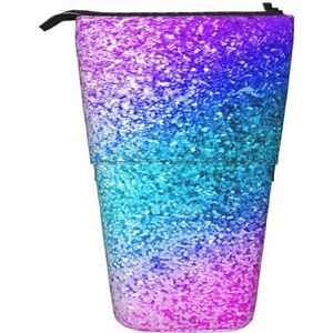 Evengigy Glitter Pailletten Spot Print Leuke Potlood Case met Zip Verstelbare Stand Potlood Houder Grappige Make-up Tas, Zwart, Eén maat, Tas Organizer