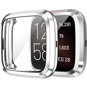 Shieranlee Compatibel met Fitbit Versa 2, versa2 SE Screen Protector, 2 Packs Screen Protector Bumper Shell Case voor Versa 2, versa2 SE Smartwatch
