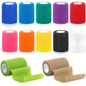 YSWOVUO Zelfklevende bandage, 12 rollen, zelfklevend verband, 7,5 cm x 4,5 m, zelfklevend vliesverband, elastische bandage voor stretchatleten, pols, enkel