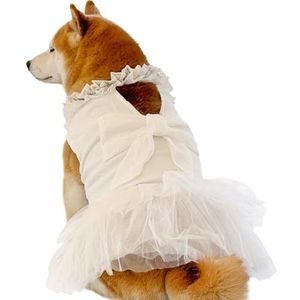 UOSIA Hondenjurken voor grote honden Luxe hondentrouwjurk voor meisjes Mooie strik Hondenbruidkostuum Middelgrote honden Prinsessenrok voor zomer, feest, verjaardag Hondenjurk
