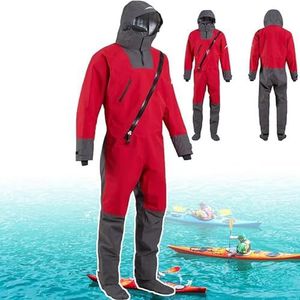 S-3xl Kajak Droogpak, 3-Laags Waterdicht Droogpak Voor Heren, Lichtgewicht Zeil- En Kajakuitrusting Voor Watersporten, Roeiboot, Zeilen, Kajakken En Paddleboarden,Red-S