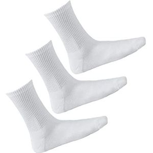 VITSOCKS Super Zachte Ademende BAMBOE Sportsokken Heren (3 PAAR) Urban Skater Retro Stijl, 3x wit, 39-42