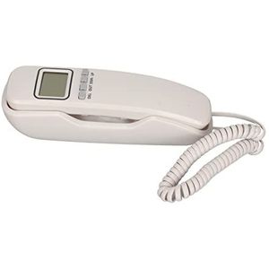 Telefoon met Snoer, Plug-and-play Lcd-scherm ABS-materiaal Bekabelde Vaste Kalenderweergave Selecteerbare Beltoon voor Kantoor voor Thuis (Wit)