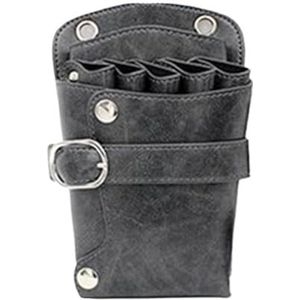PXAMORTEL Kapperstas PU-lederen haarschaartas Holster Kapperstas Pouch Houder for haarstylist Klinknagelclips Taille Schouderriem Kapperstas(Grey)