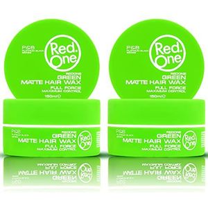 RedOne Matte haarwas, groen, 150 ml, ultra hold, haarwax voor mannen en vrouwen, kokosgeur, maximale controle, 2 stuks