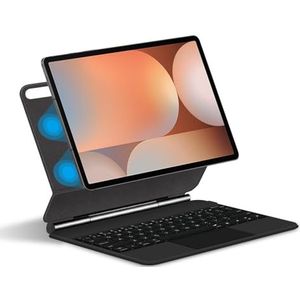 Toetsenbordhoes voor Samsung Galaxy Tab S9 FE 10.9'' 2023 / S9 11'' 2023, Magnetische Zwevende Standaard, Toetsenbord Met Achtergrondverlichting, Multi-Touch Trackpad,zwart