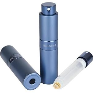 Fia Direct 10 ml Twist-Up Rotary Parfum Verstuiver, Hervulbaar & Reisformaat Parfumfles, Lekvrij, Bodem navulbaar, Luxe Kleine Draagbare Mini Spray voor vrouwen en mannen (Blauw)