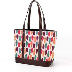 Laptop Tote tas met kleurrijke etnische patroon print, dragen schoudertassen casual canvas zakelijke werk draagtas aktetas voor computer school kantoor