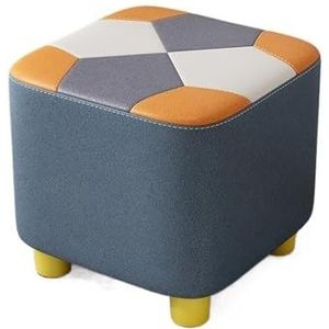 Thuis Massief Houten Kleine Lichte Luxe High-end Vierkante Kruk Kinderschoen Verschoonstoel(Blue)