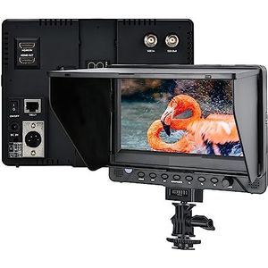 Cameramonitor, DC-70EX 7 inch 4K HD-camera Videomonitor Weergaveveld SDI AV-ingang Uitgang LCD-monitor 1024x600
