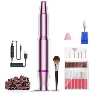 Elektrische nagelvijl, Elektrische nagelboormachine, professionele manicureset met nagelboren, nagelvijl gellakverwijderaar, pedicure en nagelgereedschap voor zowel natuurlijke als kunstnagels (Color