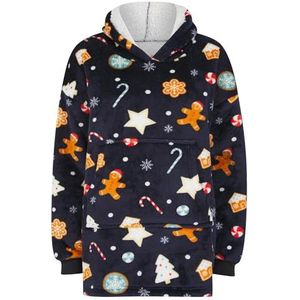 Tokyo Laundry Unisex Kids Oversized Kerst Fleece Gevoerde Deken Hoodie, Peacoat Blauw, One Size