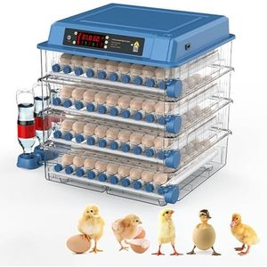 Pluimvee-Uitbroedmachine, 64-300 Mini-Eierincubator Met Ladetype, Automatische Waterincubator, Dubbele Weergave Van Temperatuur En Vochtigheid, Eierincubator,232-eggs-UK