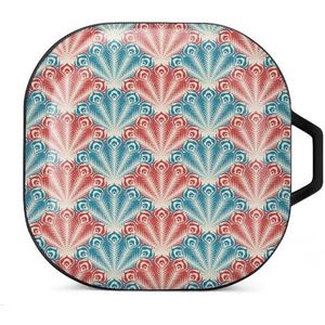 Pauwenveren oordopjes hoesje compatibel met Samsung hard shell beschermhoes zwart-stijl