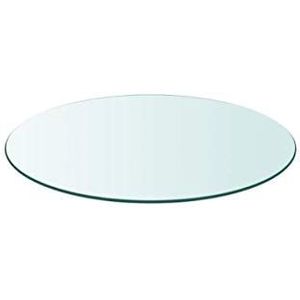 Glazen deksel voor rond tafelblad in verschillende maten in ronde vorm van glas (rond 120 cm)