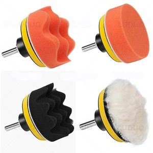 Polijstsponsset voor autopoetsmiddel, waxen, polijsten, schuurpapier, 4 stuks