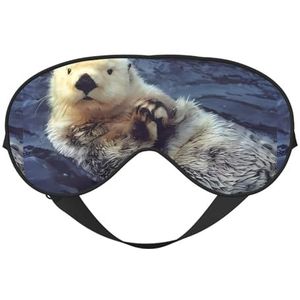 Witte otter Unisex Elastische Verstelbare Gesp Ontwerp Verduisterend Slaap Oogmasker voor Thuis Reizen Yoga Kantoor Nap