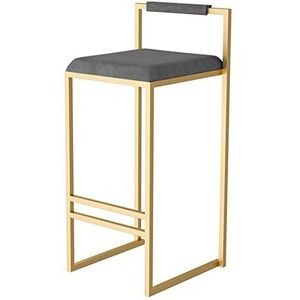 AADDFDD Barkrukken Barstoelen Barkruk set van 2 Vierkante Fluwelen Zitting Barkrukken met Zwart, Keuken Ontbijt Bar Stoelen #1Grijs + Zwart Frame 65cm Zithoogte