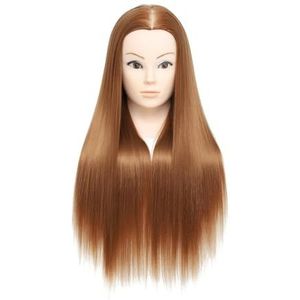Trainingshoofd, 26-28"" 100% synthetische vezel lang haar kapperscosmetologie mannequin poppenhoofd for styling en oefenen