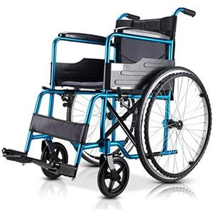 Creative Drive Handmatige rolstoel Opvouwbaar voor aluminiumlegering Geschikt voor ouderen Mensen met een handicap Rolstoel met handrem Transportstoel Uw benen, Zwart, draagbaar