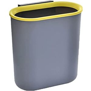 Prullenbak Vuilnisemmer Hangende vuilnisbak Kitchen compostbak for aanrecht of onder gootsteen, afvalmand for kast/slaapkamer/kantoor Afvalemmer Vuilnisbak (Color : Grey, Size : Large)