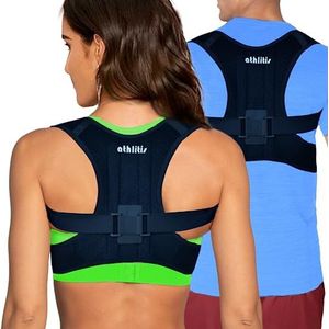 athlitis Houdingscorrector voor dames en heren, medisch product, CE, orthopedische houdingsband, schouders en rug, verstelbaar, ondersteuning van de schouders, elastische band en e-book inbegrepen (L)