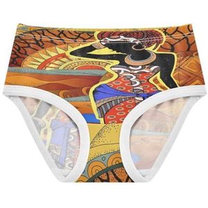 Anantty Meisjes Knickers Etnische Afrikaanse Vrouw Slips Ondergoed Katoen Onderbroek Voor Leeftijd 2-8 Meisjes Peuter Kids, Meerkleurig, 2 jaar