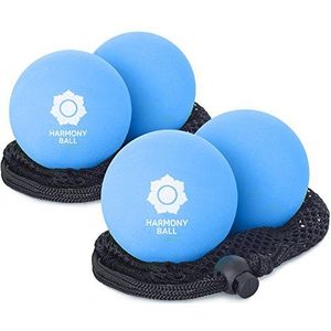 2 x massagebal van natuurlijk rubber met net, 7,2 cm, aangenaam zacht, ideaal voor fascia en zelfmassage