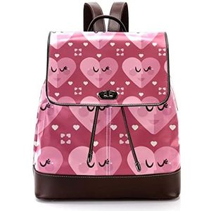 Grappige Leuke Cartoon Smile Hart Liefde Gepersonaliseerde Casual Dagrugzak Tas voor Tiener, Meerkleurig, 27x12.3x32cm, Rugzak Rugzakken