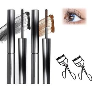 Vervaci Iron Rod Mascara, Metal Rod Mascara Waterproof, 3d Curling Eyelash Iron Mascara natural Thickening Lengthening Long Lasting No Clumping (Black+Brown)