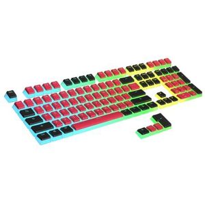 Ranked Pudding PBT Toetsen | 112 Double Shot Doorschijnend ANSI US & ISO Layout | OEM-profiel voor Mechanisch RGB-gamingtoetsenbord (Rood Zwart)