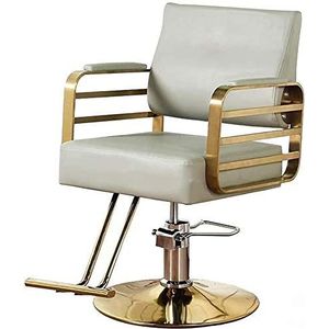 Renovatiehuis kappersstoelen voor haarstylist hydraulische kappersstoel voor kapsalon met bredere zitting zware hydraulische pomp tattoo stoel shampoo schoonheidssalon apparatuur (kleur: donkergrijs +