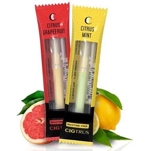 Cigtrus Rookloze luchtinhalator - tabaksvrij, nicotinevrij en niet-elektrisch | Hulp voor orale fixatie | Habit Vervangende ademstok | 2 stuks (grapefruit & citroenlimoen)