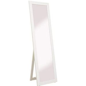 rahmengalerie24 Staande spiegel wit grote spiegel volledig lichaam spiegel van hout met standaard kleedspiegel staande spiegel 160 cm in 4 kleuren rechthoekige hoge spiegel met kunstglas