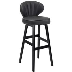 Barkruk Hoge Krukken Barstoelen 1 Stuks Keukenbarstoel Ontbijt Hoog Met Gewatteerde PU-zitting, Gebogen Rugleuning, Zwarte Houten Poten Voor Toonbank Bar Stoelen Barkrukken (Color : D, Size : Sittin