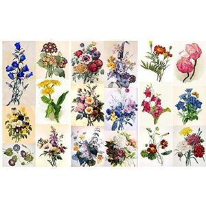 Decoupage Papier Pack (12 Vellen A4/8""x11"") Bloemen Redoute Wildflowers FLONZ Vintage Ephemera