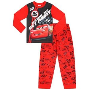 Disney Cars Jongens Meisjes Watch Me Get Away Lange Pyjama Set Kids PJ's, Rood, 3-4 jaar