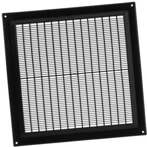 250x250mm Rooster voor Ventilatie - Ventilatierooster met Insectenbescherming - ABS Kunststof Zwart