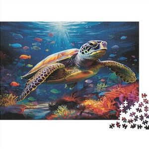 Turtles Puzzelspel met hersentraining voor volwassenen en jongeren, gamers, zeehouten puzzel, 1000 stuks (75 x 50 cm)