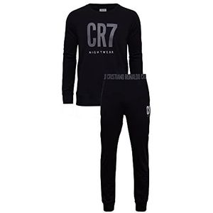 CR7 Cristiano Ronaldo Pyjama voor Heren met Lange Mouwen, Zwart, XL